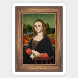 Mona Lisa In Frame Sticker